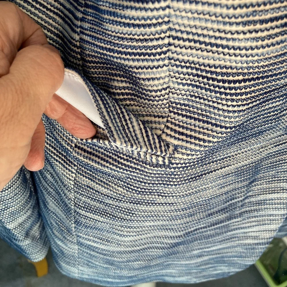DKNY Navy and White Textured Blazer - Picture 5 of 6
